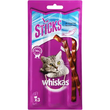 Whiskas närimispulgad täiskasvanud kassidele lõhega 3 x 6 g