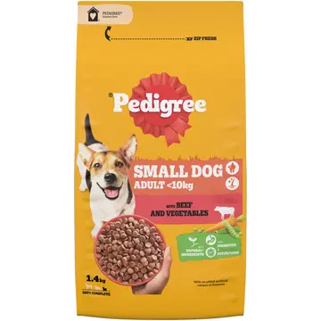 Pedigree <10kg kuivtoit väikestele koertele veiselihaga 1,4 kg