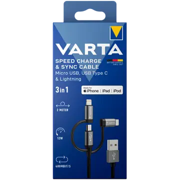Kaabel 3in1 Varta Speed Charge & Sync