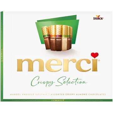 Merci Crispy assortiišokolaad krõbeda - mandliga 250g