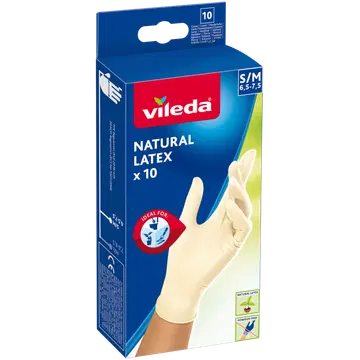 Vileda ühekordsed kummikindad S/M 10 tk lateks