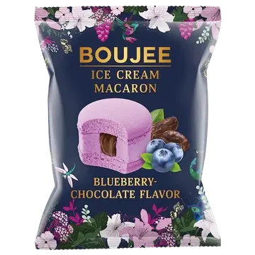Boujee Makroon Mustika Jäätis Šokolaadi täidisega 60 g