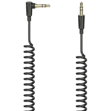 Audiokaabel 3,5mm-3,5mm 90° Flexi-Slim Spiral 1,5m