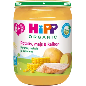 HIPP PÜREE KARTUL-MAIS-KALKUN 190G 6K