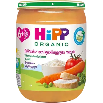 Hipp ökoloogiline köögivilja-kanapada riisiga 6k+ 190g