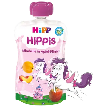 HIPP Hippis õuna-virsikupüree mirabelle ploomiga BIO 1a