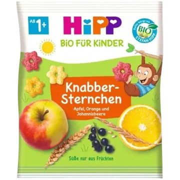 HiPP Krõbedad teraviljatähekesed õuna, apelsini ja mustasõstraga ÖKO al. 1a