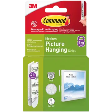 Command pildikinnitusribad M 4 paari valge