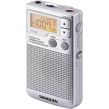 Raadio Sangean Pocket 250 FM/AM hõbedane