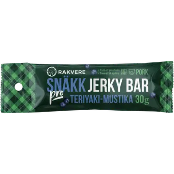 Rakvere SNÄKK pro Teriyaki-mustika jerky bar 30 g