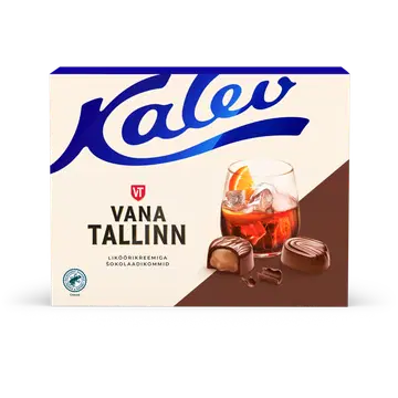 Kalev Vana Tallinn Cream koorelikööritäidisega šokolaadikompvekid 122 g