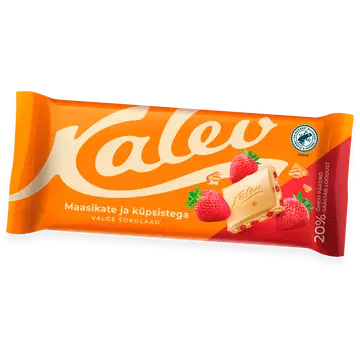 Kalev valge šokolaad maasika ja küpsisega 100g