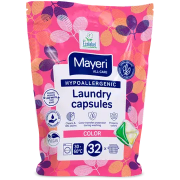 Pesugeelkapslid Mayeri Color hüpoallergeenne All-Care täitepakk 32tk