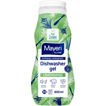 Nõudepesumasina geel Mayeri sidrunhein Hüpoallergeenne All-Care 600ml