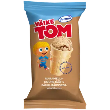 Väike Tom Karamelli Koorejäätis Metspähkli Vahvlitopsis70 G/120 ml