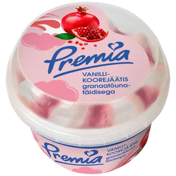 Premia Vanilli-Koorejäätis Granaatõunatäidisega 250 G/0,5 l
