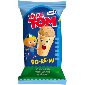 Väike Tom Do-Re-Mi šokoladi-Koorejäätis Vahvlitopsis 65g/120 ml