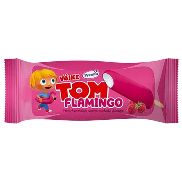Väike Tom Flamingo Vanilli-Koorejäätis Vaarikajääga 60g/74 ml
