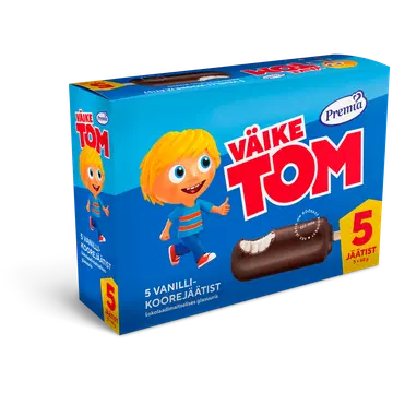 Väike Tom Vanilli-Koorejäätis glasuuris 5tk x 60g/90 ml