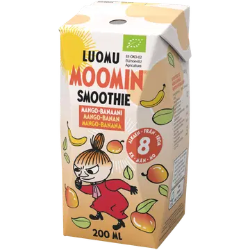 Moomin Muumi ökoloogiline mango-banaanismuuti 200ml