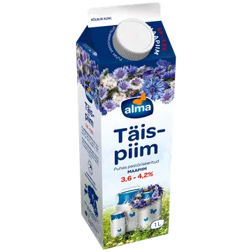 Alma Täispiim 3,6-4,2%, 1 l