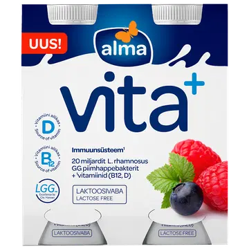 Alma Jogurtijook vaarika-mustika, laktoosivaba 4x100 g