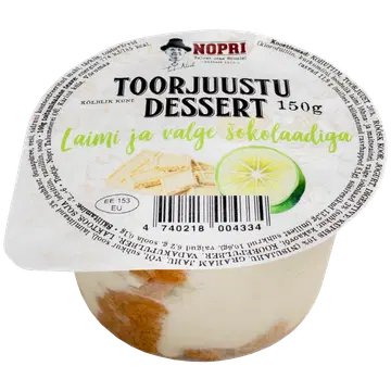Nopri Toorjuustu dessert laimi ja valge šokolaadiga 150g