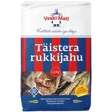 Veski Mati täistera rukkijahu 1,5 kg