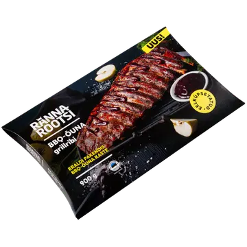 Rannarootsi Bbq-õuna grillribi + bbq-õuna kaste 900g eelküpsetatud