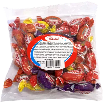 Vikstal karamell puuvilja-marja assortii 200g