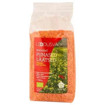 Loodusvägi punased läätsed poolitatud 500 g