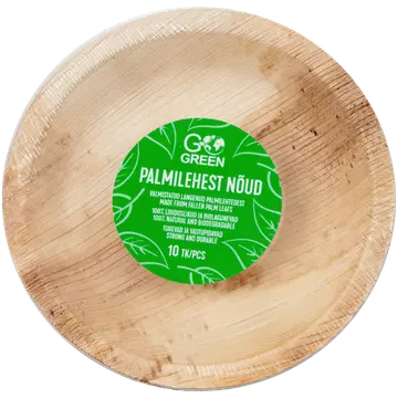 Palmilehest taldrikud Go Green 15cm 10tk