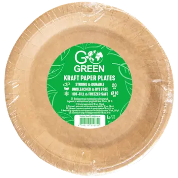 Go green papptaldrikud, 18cm 20tk