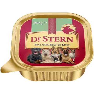 Dr.Stern veiseliha ja makapasteet koertele 300g alu cup