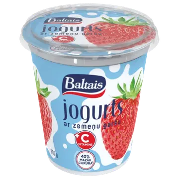 Baltais maasika jogurt, 300 g