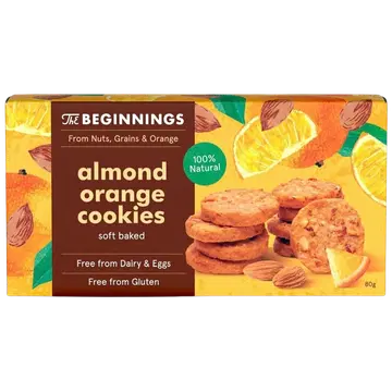 Beginnings vegan mandliküpsised apelsiniga 80g
