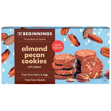 Beginnings vegan mandliküpsised pekanipähklitega 80g