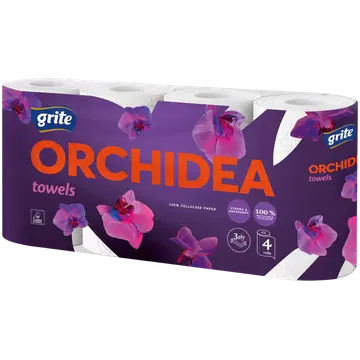 Majapidamispaber Grite Orchidea Gold 4 rulli 3-kihiline
