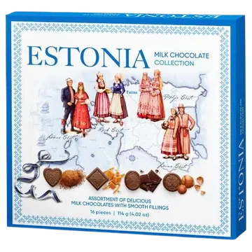 Pergale piimašokolaadi assortii Estonia, 114g