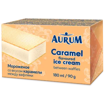 Aurum Karamellijäätis Vahvlitega 180 ml/ 90 g