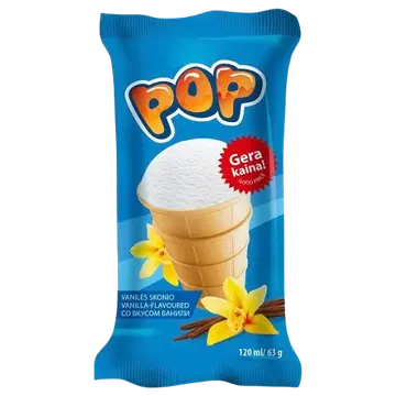 Iceco Pop Vanillimaitseline jäätis 63 g / 120 ml