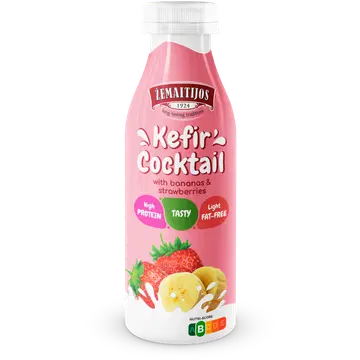 Žemaitijos Keefiri kokteil banaani-maasika 0,4% 450g