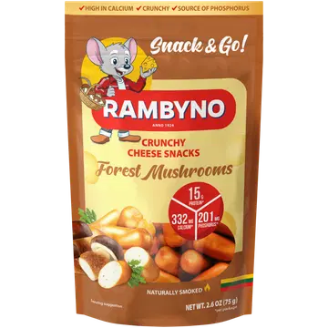 Rambyno suitsujuustu suupiste metsaseentega 45%, 75g