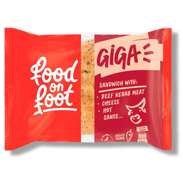 FOOD ON FOOT Giga võileib veisekebabiliha, juustu ja vürtsika kastmega 255 g
