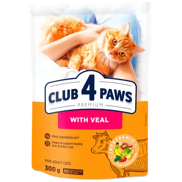 CLUB4PAWS Premium Kuivtoit täiskasv. kassile veiselihaga 0.3 kg