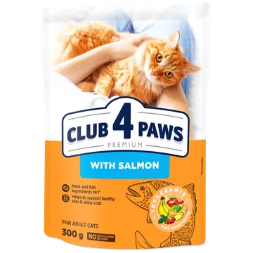 Club4Paws Premium  Kuivtoit täiskasv. kassile lõhega 0.3 kg