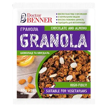 Dr. Benner  Granola müsli sokolaadi ja mandlitega  40g