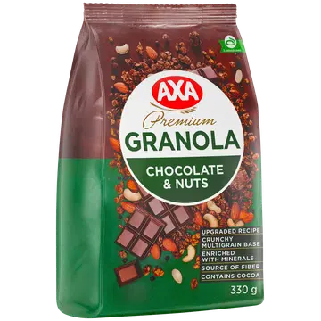 Axa premium müsli šokolaadi ja pähklitega 330g