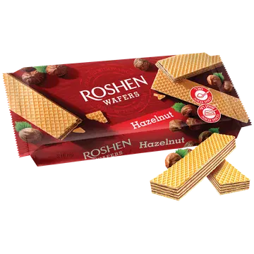 Roshen vahvlid sarapuupähklimaitselise kreemiga 216g