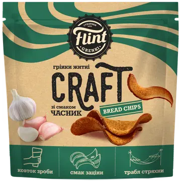 Flint Craft Grenki küüslaugumaitselised lainelised leivakesed 80g